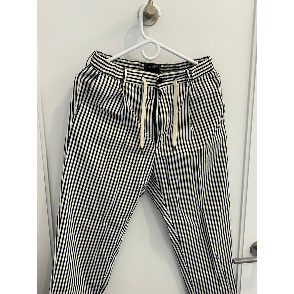 Todd Snyder Pleated Seersucker Waistring Pants XS